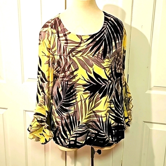 Alfani women's large blouse. 3/4 sleeves With ruffle.  Elastic around th… - Picture 1 of 10